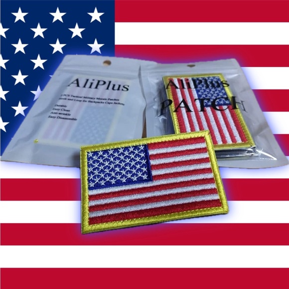 2 PCS AliPlus America US Flag Patches Embroidered Tactical Military Morale Patch - Picture 5 of 5